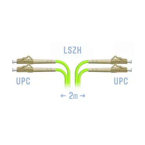 Патчкорд оптический LC/UPC-LC/UPC MM (OM5) Duplex 2 метра, 2мм